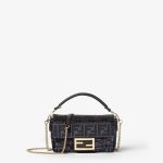 FENDI Baguette® Mini Blue and black FF sequin bag